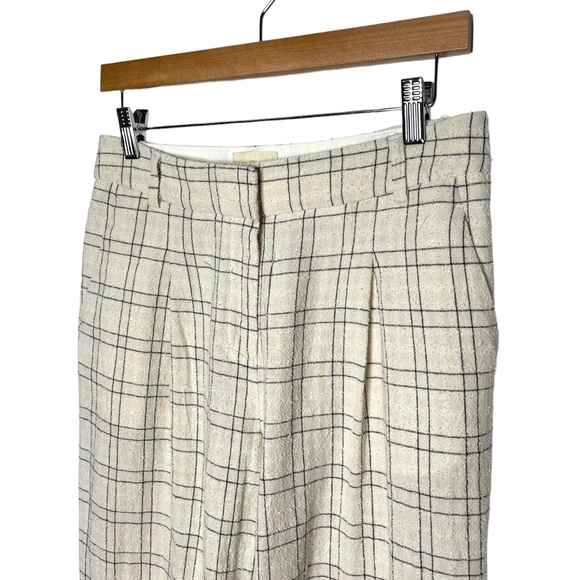 Sezane | Aubin Windowpane Grid Trousers Cream Navy FR 36/US 4 - Picture 2 of 8
